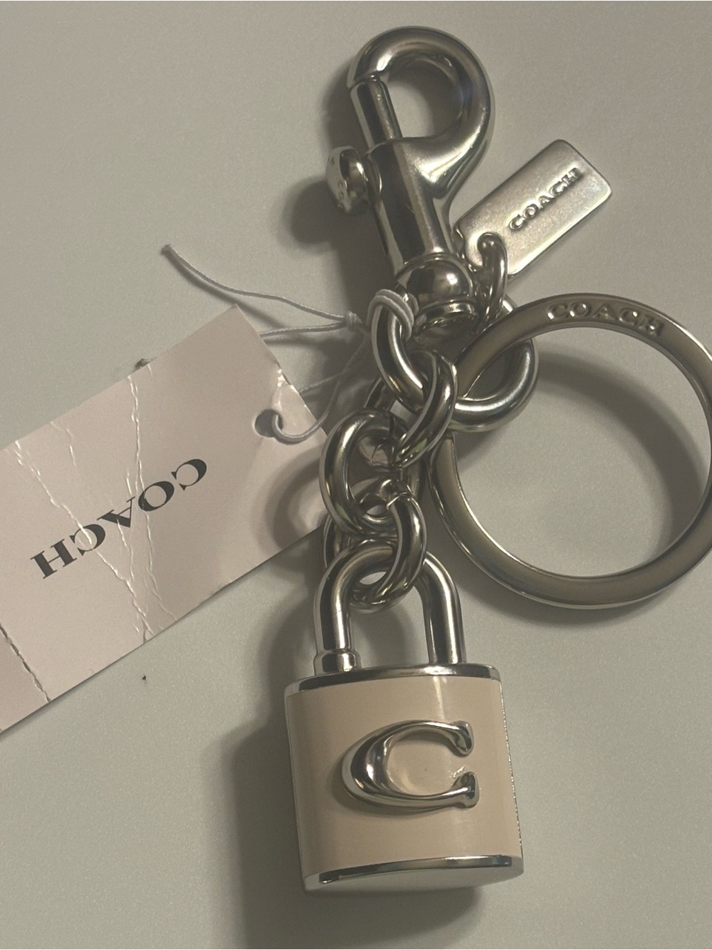 Coach white lock with silver hardware NWT retail $99 - Picture 3 of 3